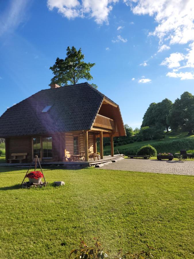 Brivdienu Maja Ar Pirti "Strautkalni" Ieriki Exteriör bild