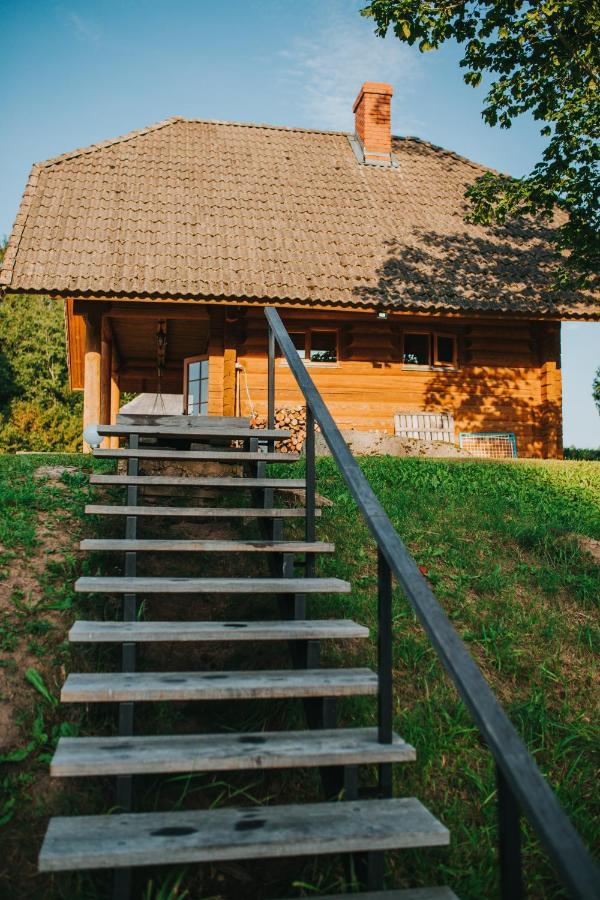Brivdienu Maja Ar Pirti "Strautkalni" Ieriki Exteriör bild